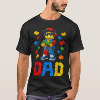 家族 お父さん マスタービルダー ビルディングブリック ブロック Tシャツ