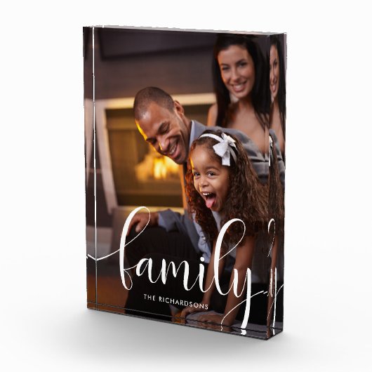 家族 |とエレガントスクリお洒落プト フォトブロック (右)