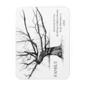 家族:ガールツリー:愛、団結:鉛筆スケッチ マグネット (縦)