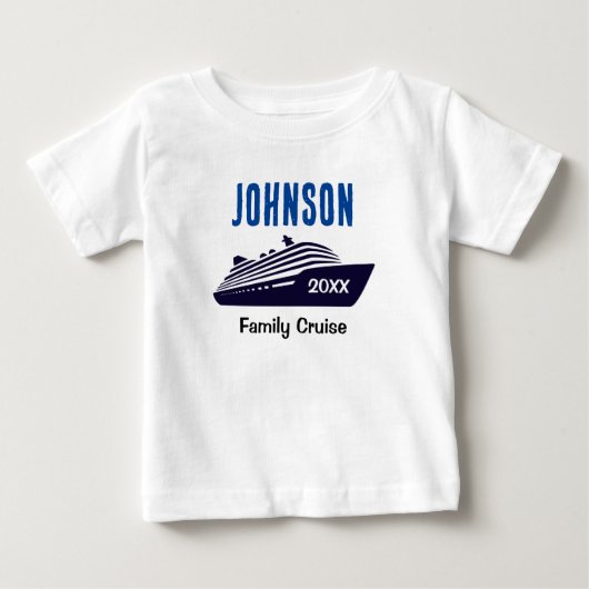 家族 クルーズ 船 赤ちゃん 女の子 男の子 Tシャツ (正面)