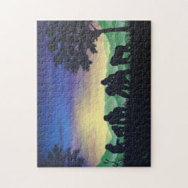 「家族」ゴリラのポスター ジグソーパズル