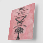 家族 スクエア壁時計 (傾斜)