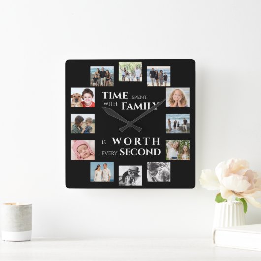 家族 スクエア壁時計 (ホーム)