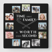 家族 スクエア壁時計 (正面)