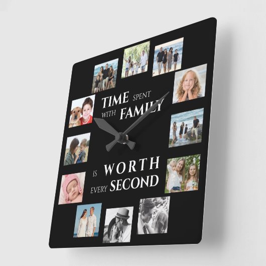 家族 スクエア壁時計 (傾斜)