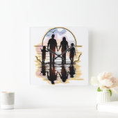 家族 スクエア壁時計 (ホーム)