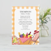 家族 ピクニック バーベキュー 屋外焼肉 グリル 招待状 (スタンド正面)