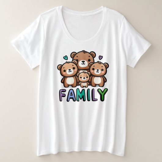 家族 プラスサイズTシャツ (デザイン正面)