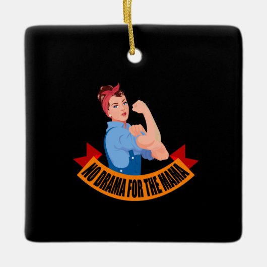 家族 – ママのためのドラマなし セラミックオーナメント (正面)