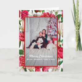家族 ママ パパ ペット 犬 写真 クリスマス オーダーメイド カード