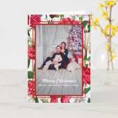 家族 ママ パパ ペット 犬 写真 クリスマス オーダーメイド カード (黄色い花)