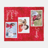 家族 – ライフもっとも偉大の賛美ハート3 フリースブランケット (正面(横))