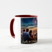 家族「一緒に私たち祝の自由」花火 マグカップ (正面左)