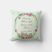 家族 – 人生が始まり、愛が終わらない場所 クッション (正面)