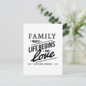 家族：人生が始まり、愛が終わらない場所 ポストカード (スタンド正面)