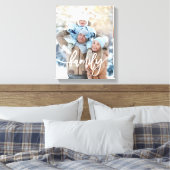 家族 |写真モダンの白いタイポグラフィ キャンバスプリント (インサイチュ (寝室))