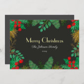 家族、友人のためのクリスマスグリーティングカード – Gray シーズンカード (正面/裏面)