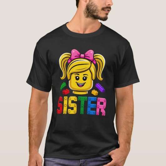 家族 姉 マスタービルダー ビルディングブリック ブロック Tシャツ (正面)