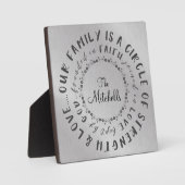 家族;愛の輪,信仰の引用文で設立 フォトプラーク (正面)