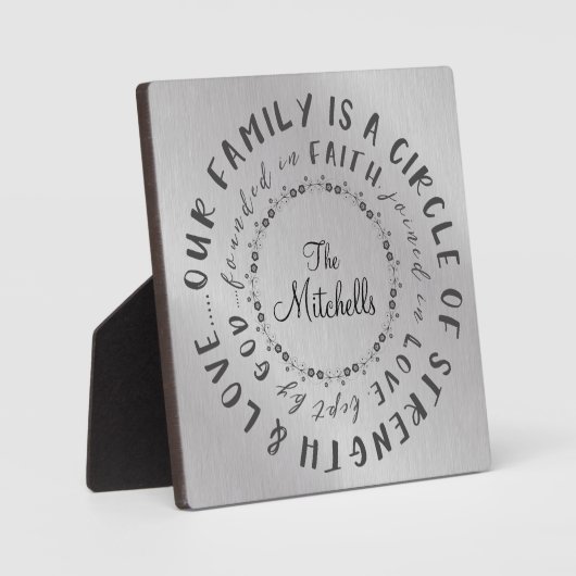 家族;愛の輪,信仰の引用文で設立 フォトプラーク (正面)