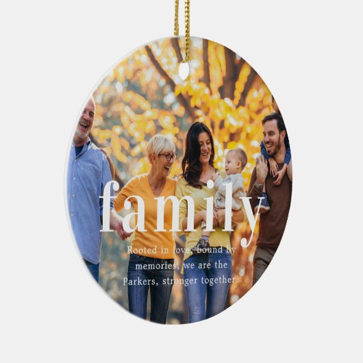 家族 | 感傷的な写真記念クリスマス セラミックオーナメント (右)
