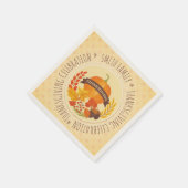 家族。感謝祭お祝い。カスタム. スタンダードカクテルナプキン (角)