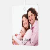 家族，書モダン道，休日の写真 メタルオーナメント (正面左)