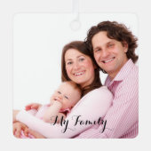 家族，書モダン道，休日の写真 メタルオーナメント (正面)