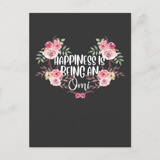 家族 祖母 幸せ おみ おばあちゃん 花 ポストカード (正面)