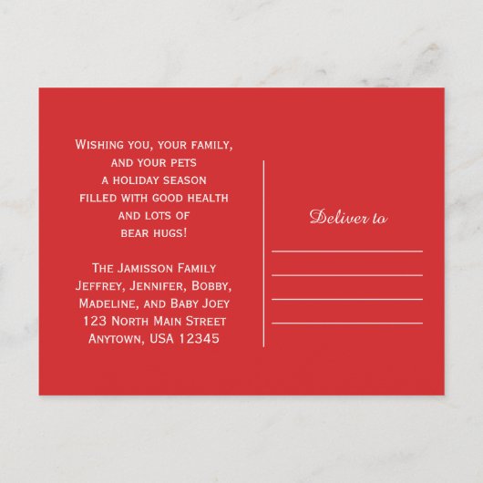 家族、郵便はがきからの季節のごあいさつ シーズンポストカード (裏面)