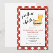 家族 BBQ ピクニック/再会 ご招待 招待状 (正面/裏面)