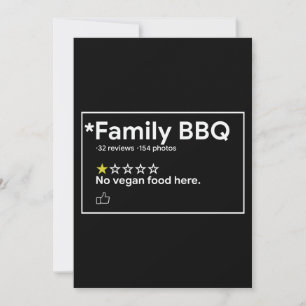 家族BBQのビーガン食品なし 招待状