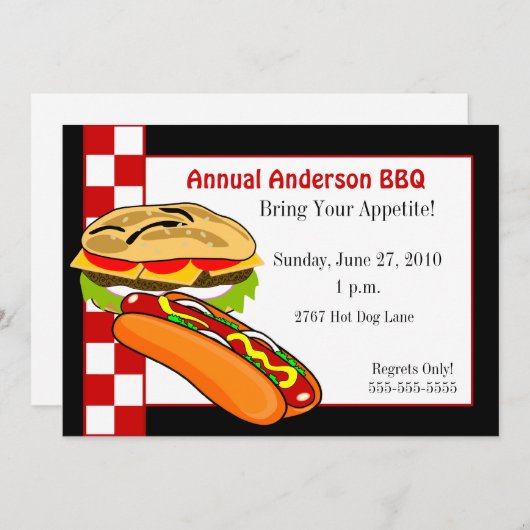 家族BBQ 招待状 (正面/裏面)