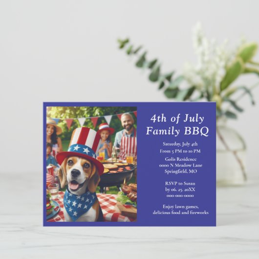 家族BBQ 7月4日 招待状 (スタンド正面)