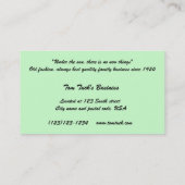 家業の所有者のカード 名刺 (裏面)