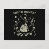 家父長制のフェミニスト不気味スケルトンを燃やす ポストカード (正面)