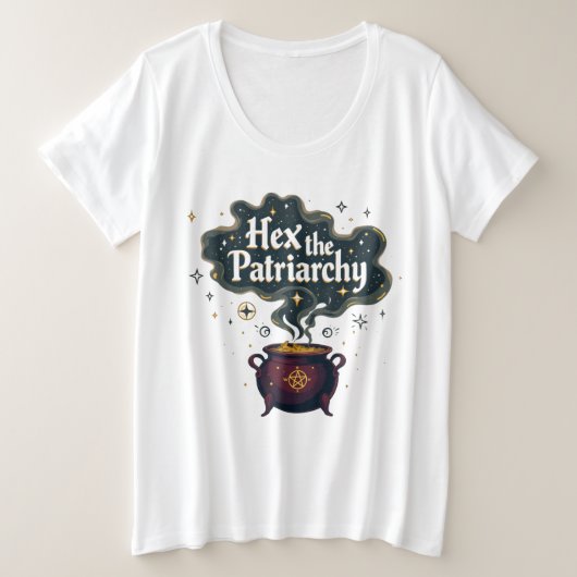 家父長制の六角 – フェミニスト魔性の美学 プラスサイズTシャツ (デザイン正面)