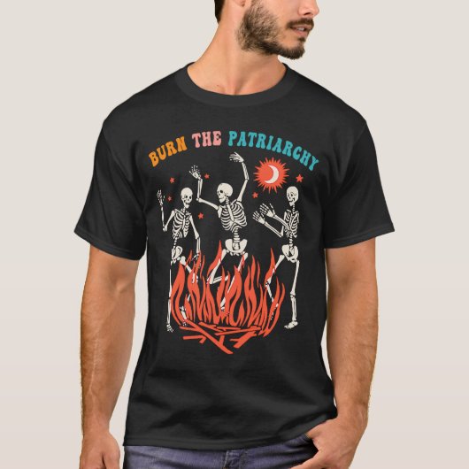 家父長制の女性の権利フェミニストのハローを焼く Tシャツ (正面)