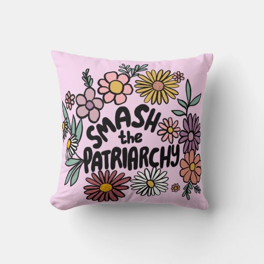 家父長制を破るフローラかわいいデイジーの手を描く クッション (正面)