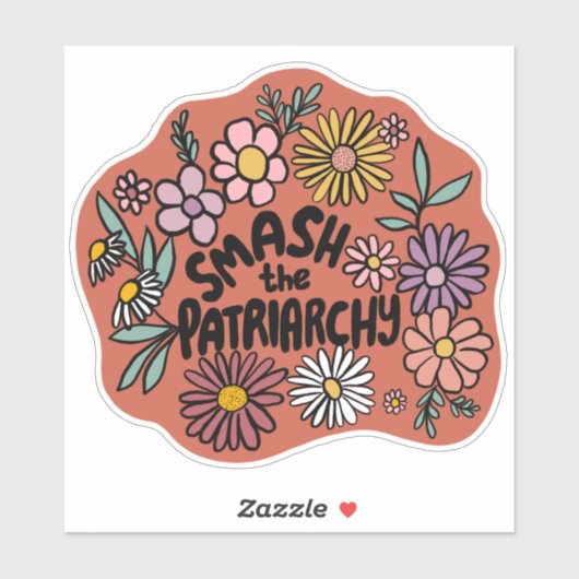 家父長制を破るフローラかわいいデイジーの手を描く シール (シート)