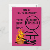 家父長制を破る激しいフェミニスト9 ポストカード (正面/裏面)