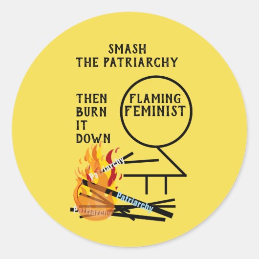 家父長制を破る激しいフェミニスト ラウンドシール (正面)