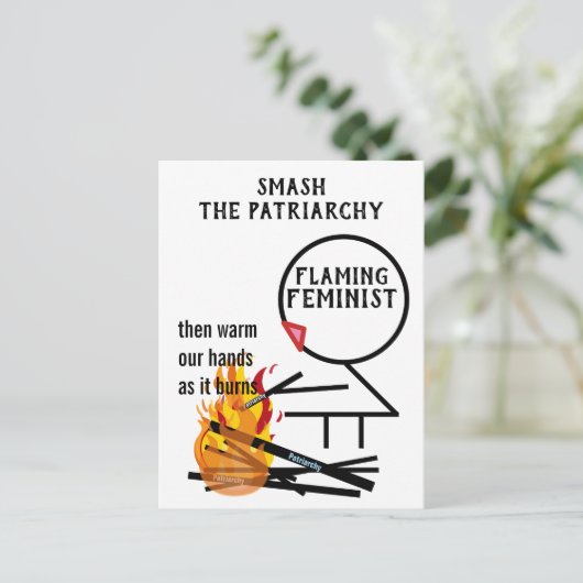 家父長制を破る燃え盛るフェミニスト9ポストカード ポストカード (スタンド正面)