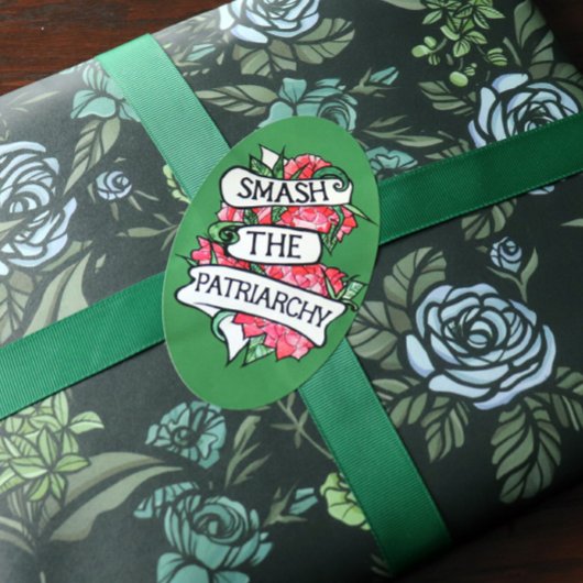 家父長制を破る 楕円形シール