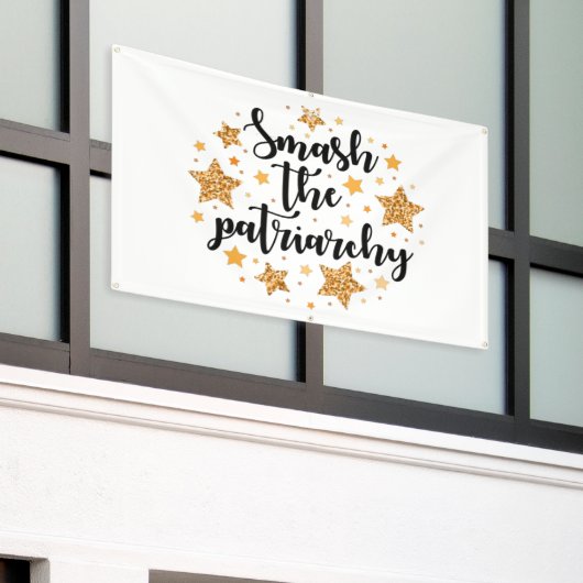 家父長制を破れバナー 横断幕 (ビルの外側)