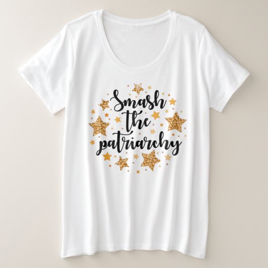 家父長制を破れプラスサイズシャツ プラスサイズTシャツ (デザイン正面)