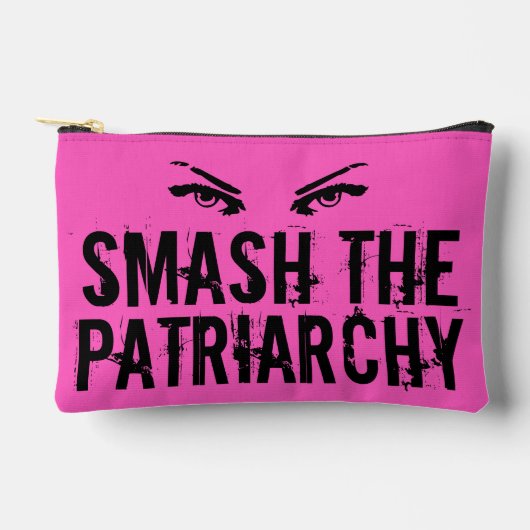 家父長制ピンクのフェミクールニストを破る アクセサリーポーチ (正面)