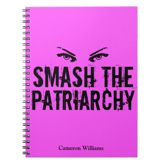 家父長制ピンクのフェミニストを破カスタムる ノートブック (正面)