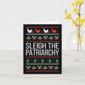 家父長制フェミニストのクリスマス恋人の女性 カード (黄色い花)