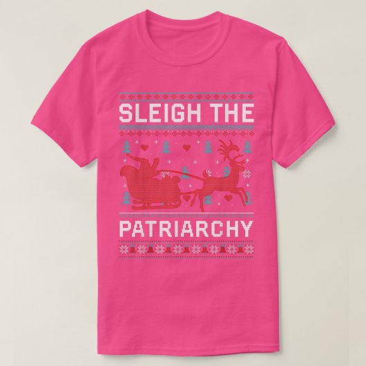 家父長制フェミニストの女性主義を醜くおもしろい見せる Tシャツ (デザイン正面)